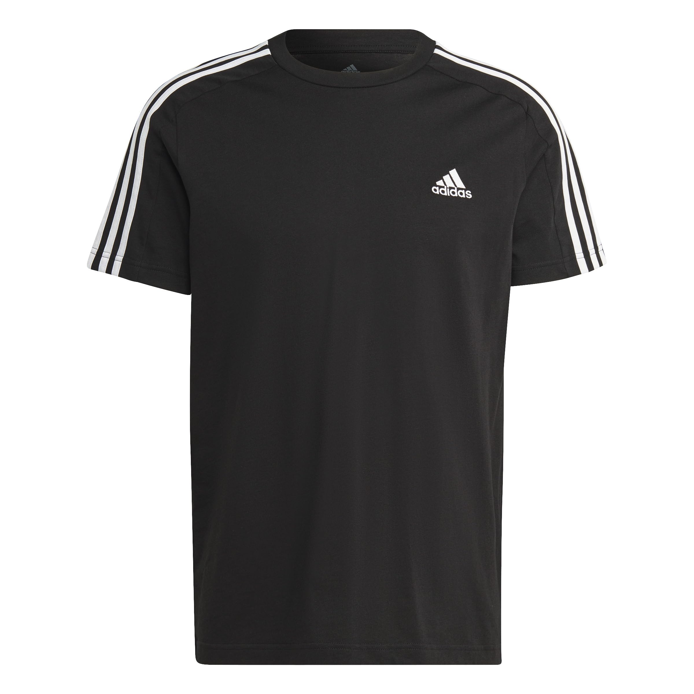 adidas Mens 3S Sj Crew Neck Short Sleeve Casual Tops Casual - Grey