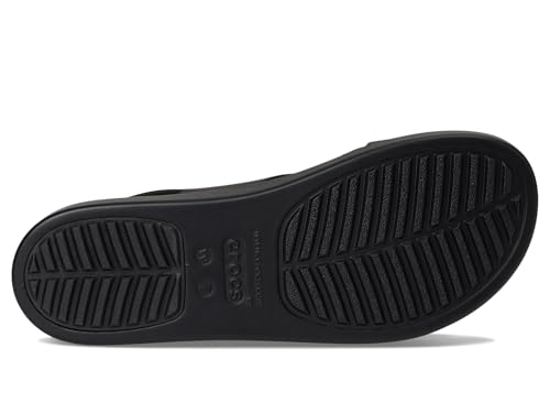 Crocs Brooklyn Low Wedge for Women - Adjustable Buckle Heel Straps with Pushpin Closure, Flexible, and All-Day Wear Black/Black 6 M