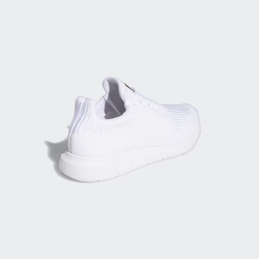 adidas Women's Swift Run Shoes, White/White/Copper Metallic, 7
