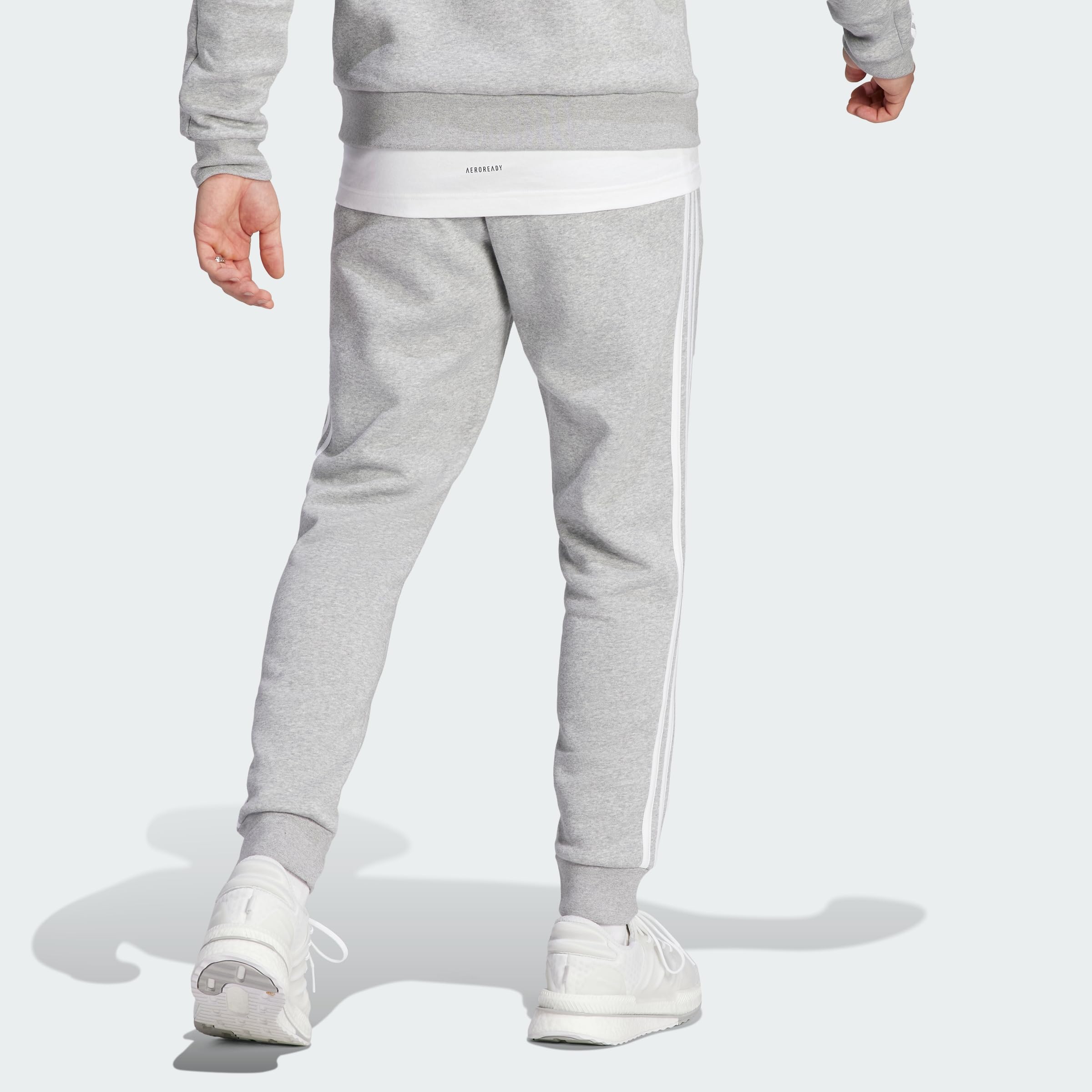 adidas Men's Essentials 3-Stripes Fleece Tapered Cuff Pants