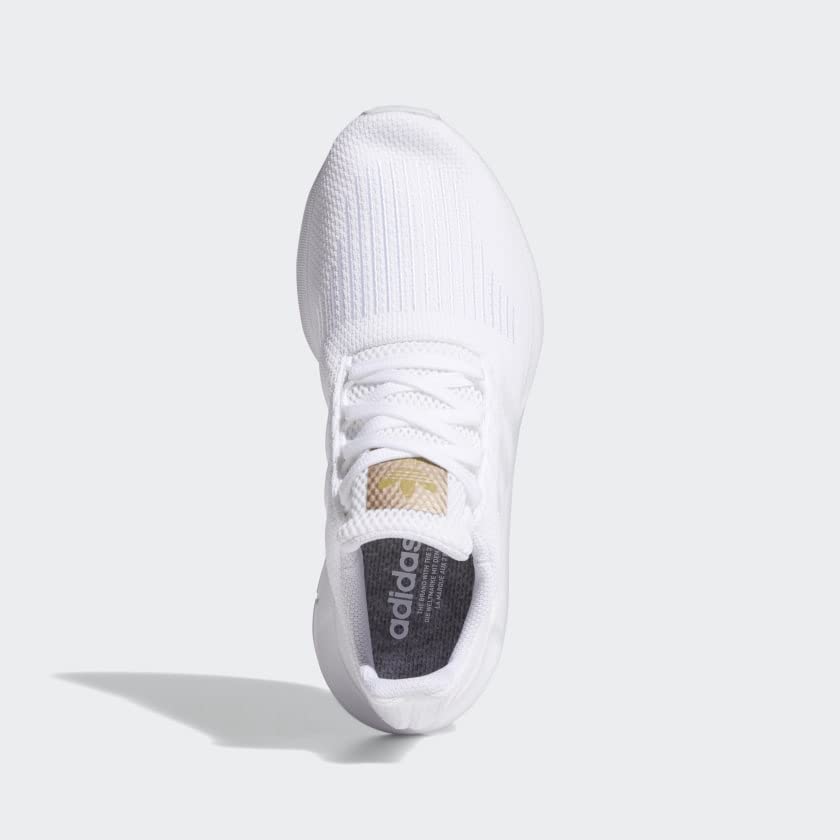 adidas Women's Swift Run Shoes, White/White/Copper Metallic, 7