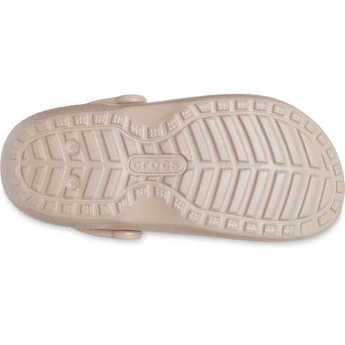 Crocs Unisex Men's and Women's Classic Lined Clog | Fuzzy Slippers, Mushroom/Bone, 5 Men/7 Women