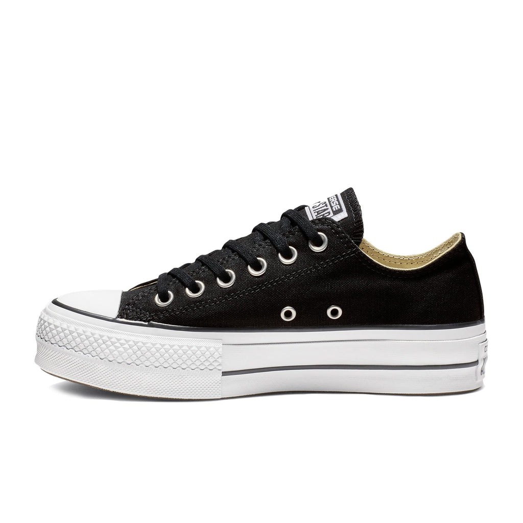 Converse Women's Lift Canvas Low Top Shoe, Black/White/White, 10 M US