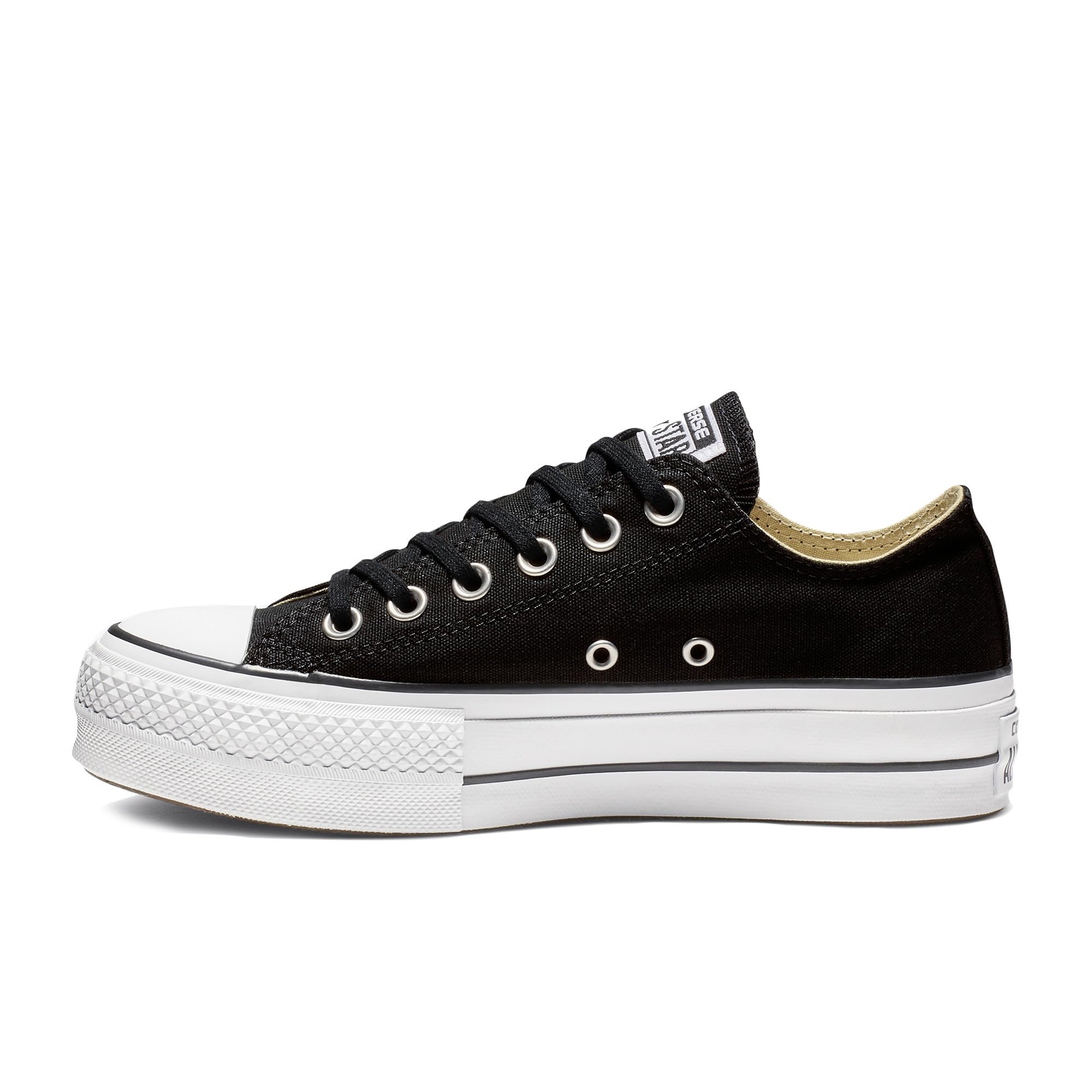 Converse Women's Lift Canvas Low Top Shoe, Black/White/White, 10 M US