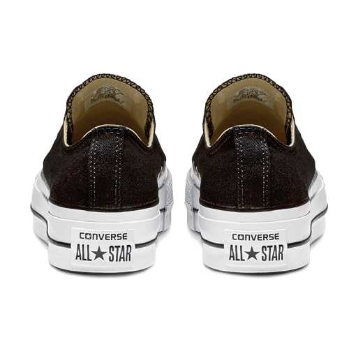Converse Women's Lift Canvas Low Top Sneaker, Black/White/White, 7 M US