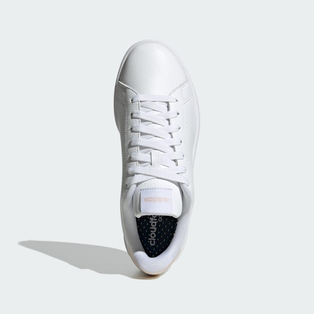 adidas Women's Advantage Sneaker, White/White/Putty Mauve, 9