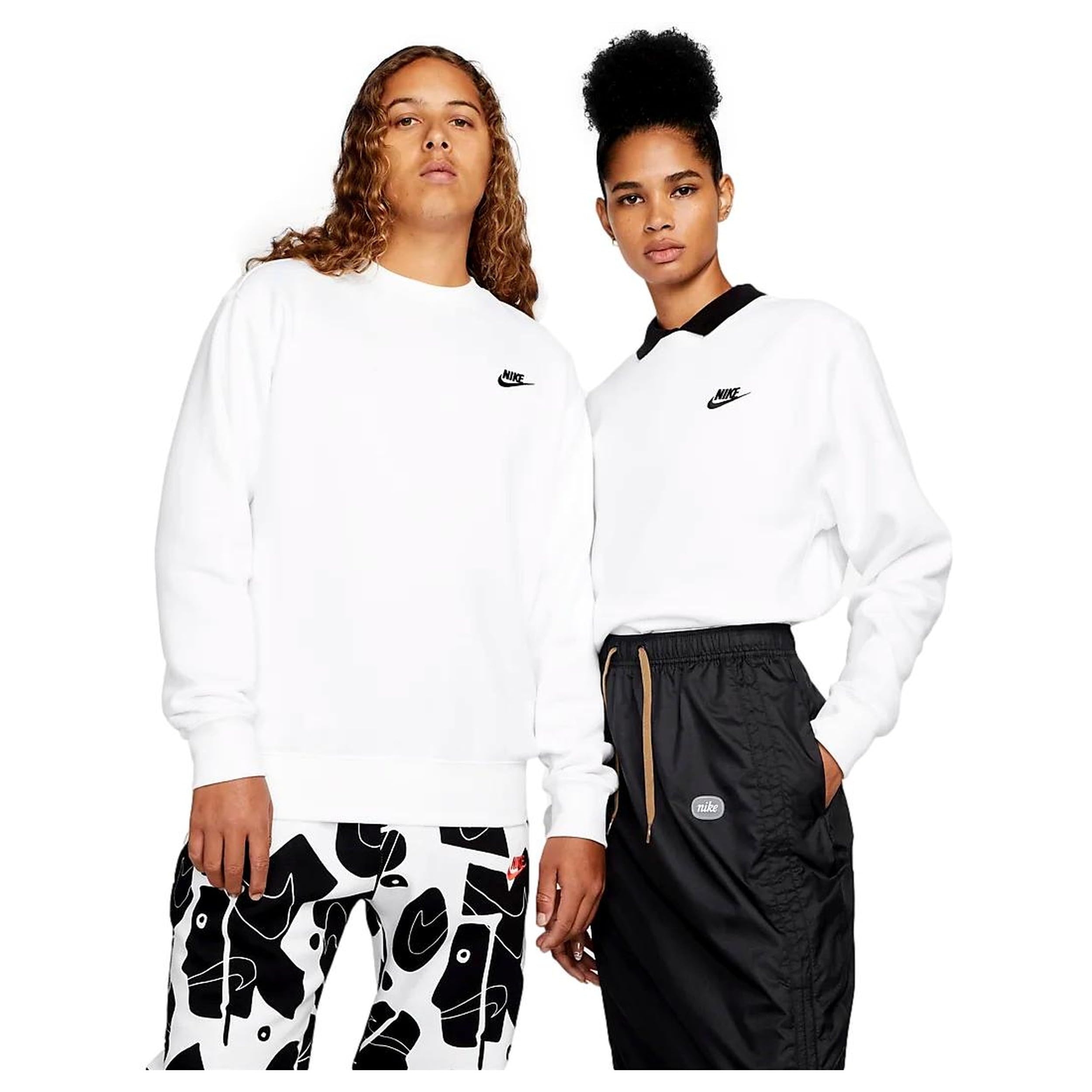 Nike Men's NSW Club Crew, White/Black, X-Large