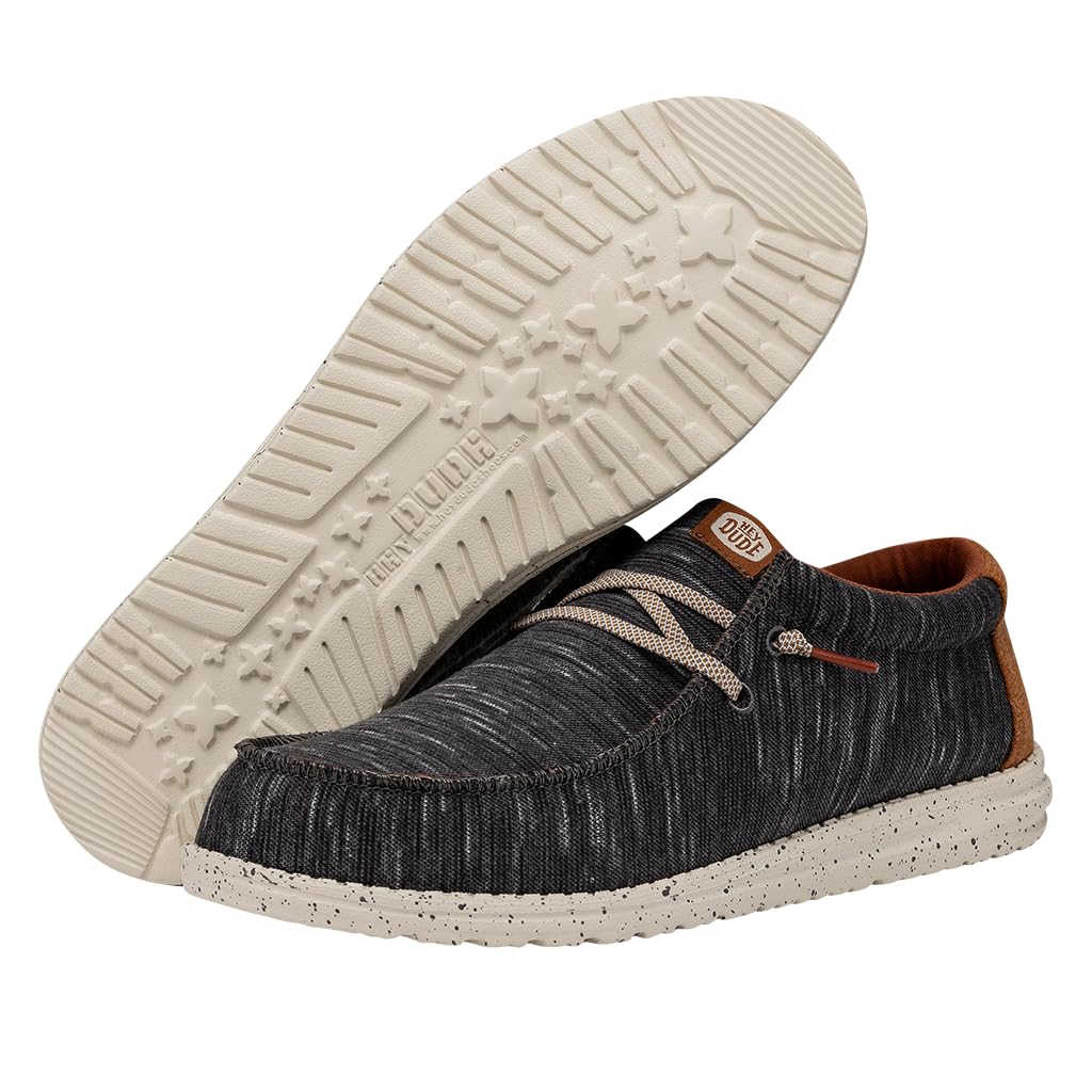 Hey Dude Men's Wally Jersey | Men's Loafers | Men's Slip On Shoes | Comfortable & Light-Weight