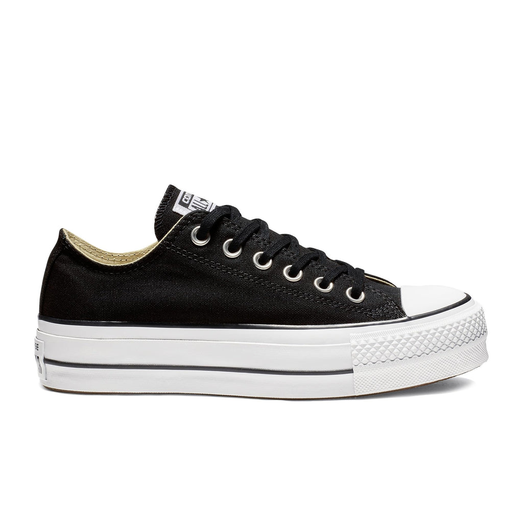 Converse Women's Lift Canvas Low Top Shoe, Black/White/White, 10 M US