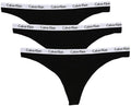 Calvin Klein Underwear Women's Carousel, Multipack 3 Pack Thong, Black/Black/Black, X-Small