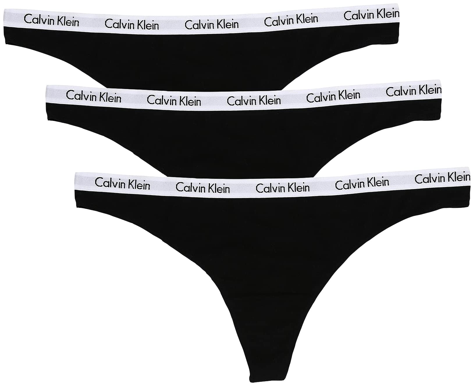Calvin Klein Underwear Women's Carousel, Multipack 3 Pack Thong, Black/Black/Black, X-Small