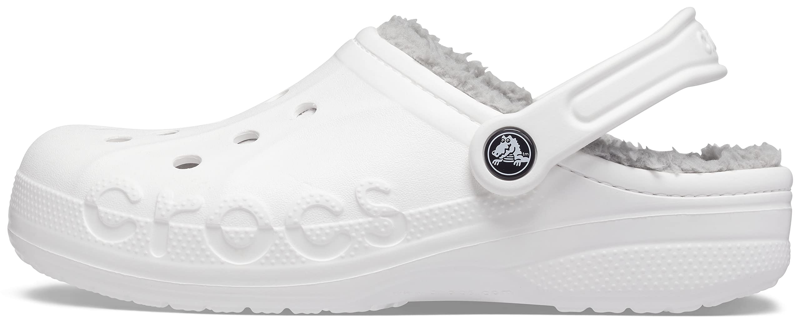 Crocs Baya Lined Clog White/Light Grey Men's 9, Women's 11 Medium