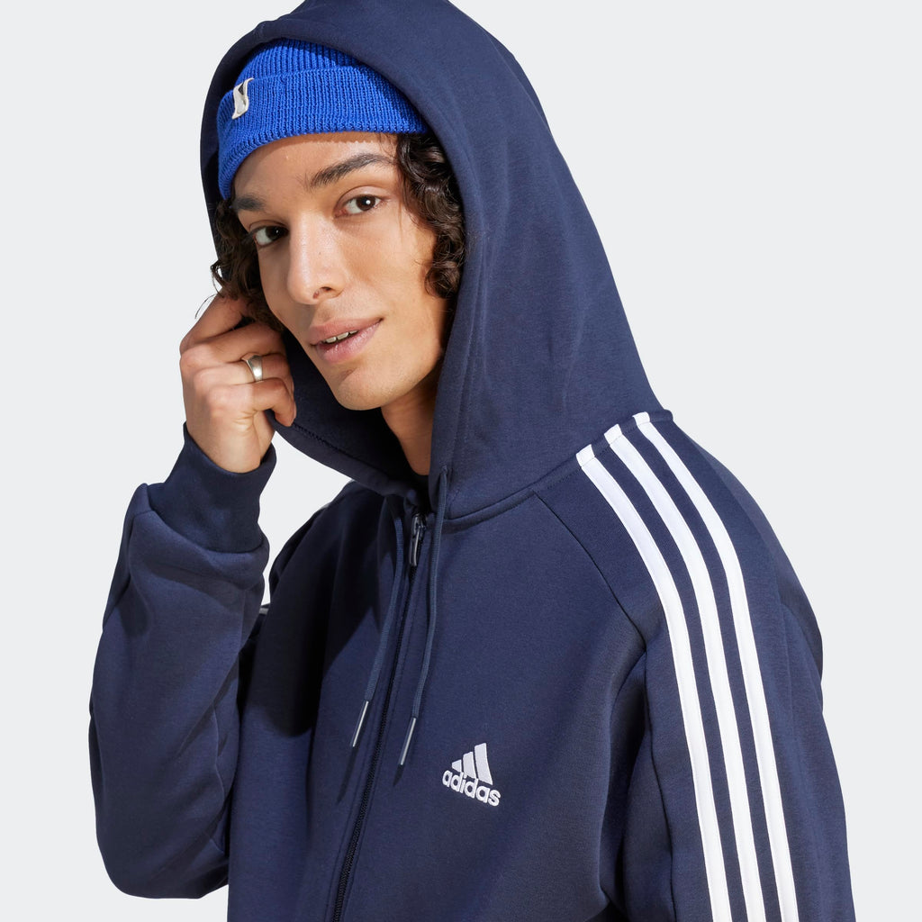 adidas mens Essentials 3-stripes Fleece Full Zip Hoodie