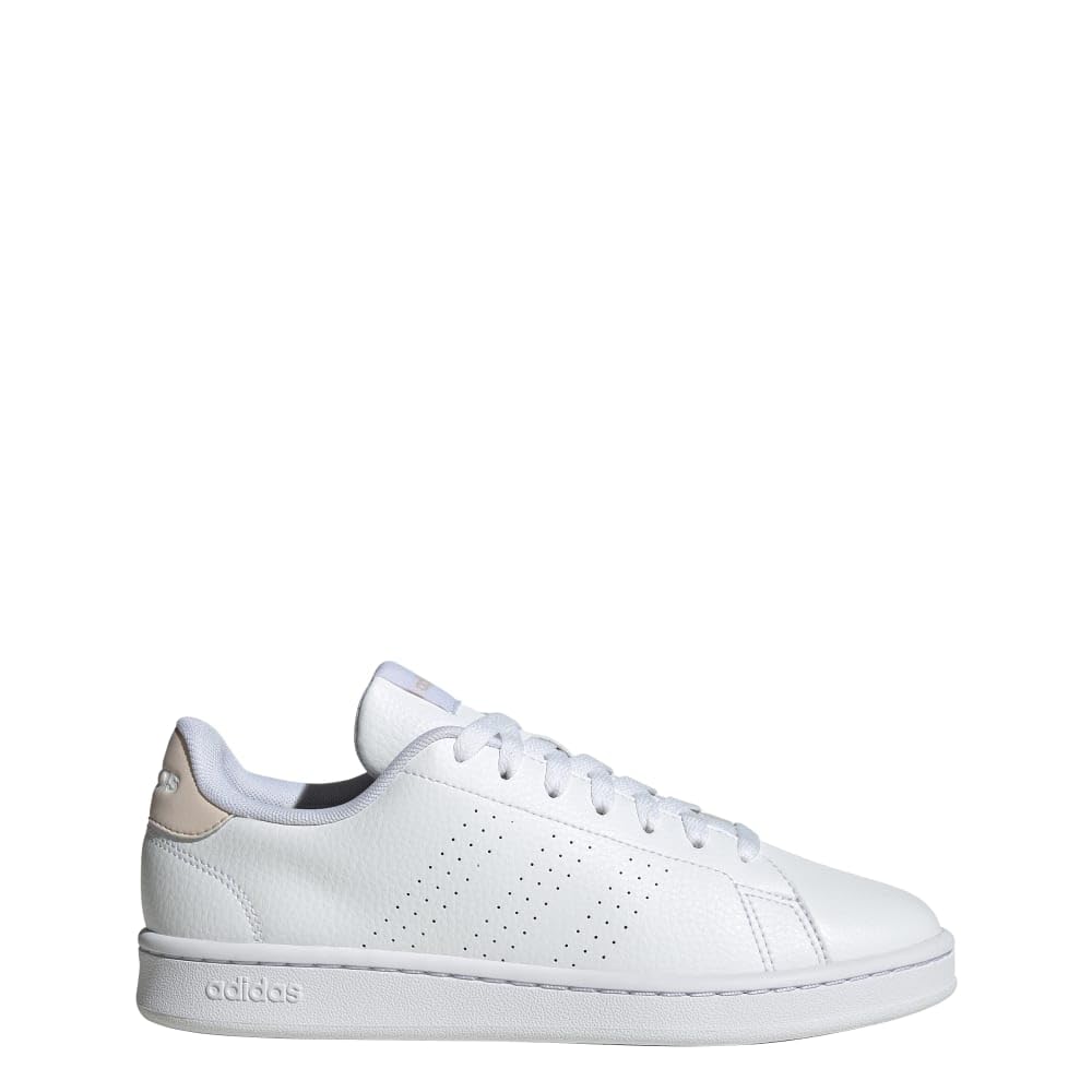 adidas Women's Advantage Sneaker, White/White/Putty Mauve, 8.5
