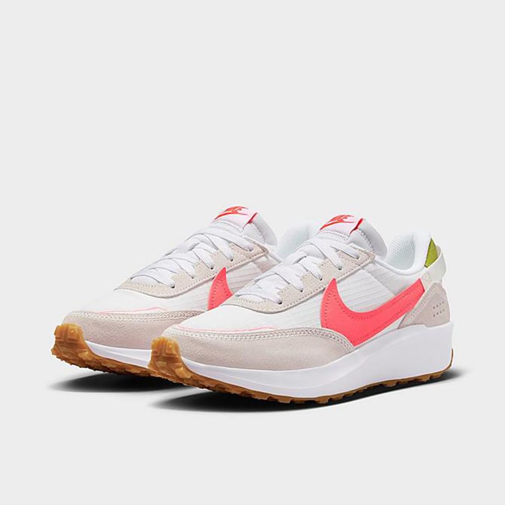 Nike Womens Waffle Debut Adult FJ4572-100 (White/HOT Punch-Bright C), Size 7
