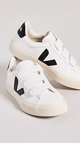 Veja Women's Recife Logo Sneakers, Extra White/Black, 7 Medium US