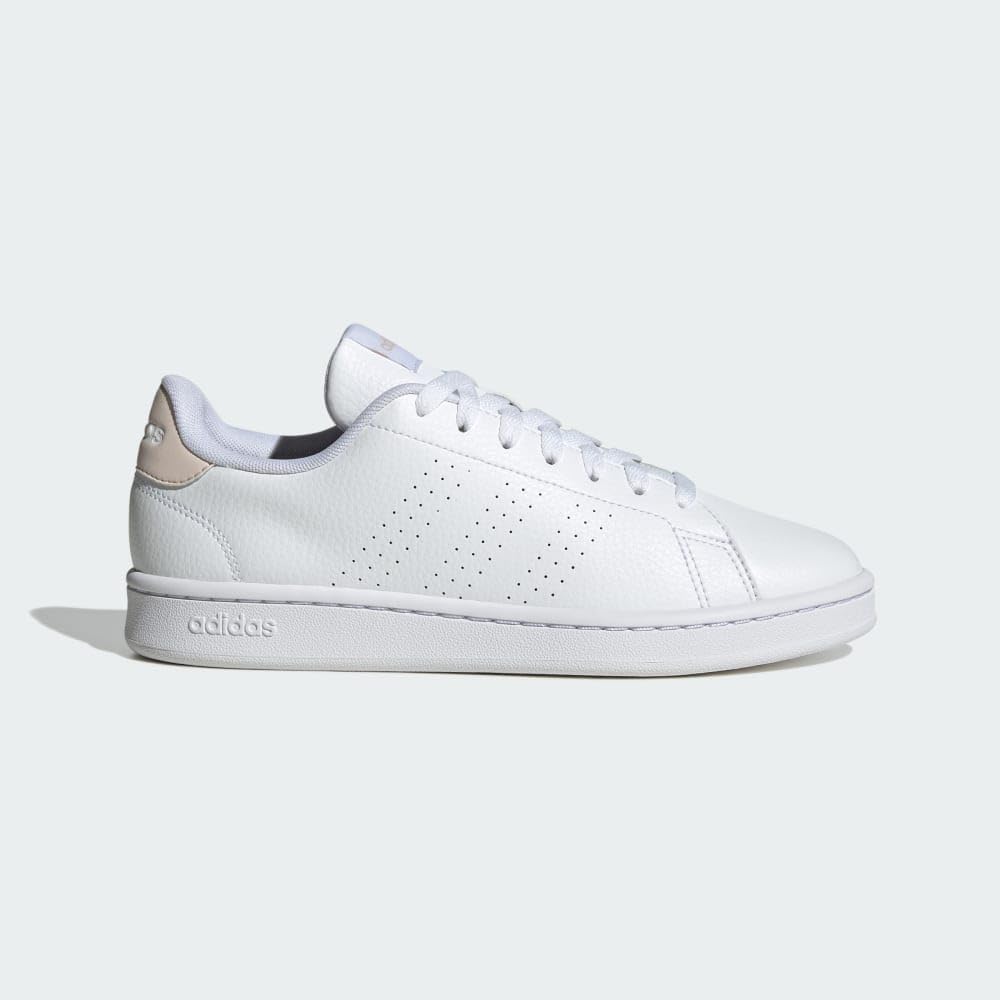 adidas Women's Advantage Sneaker, White/White/Putty Mauve, 8.5