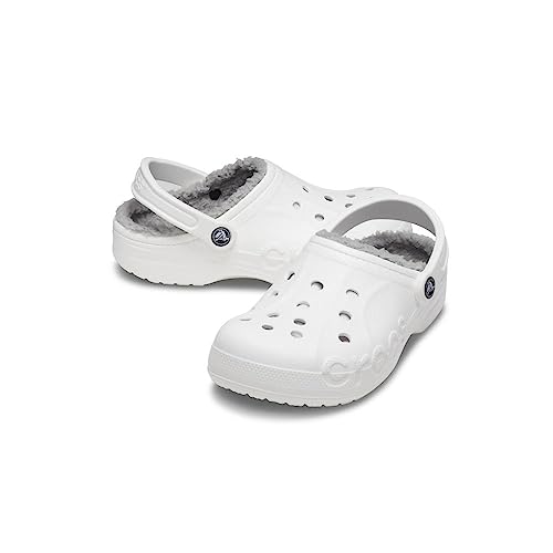Crocs Baya Lined Clog White/Light Grey Men's 7, Women's 9 Medium