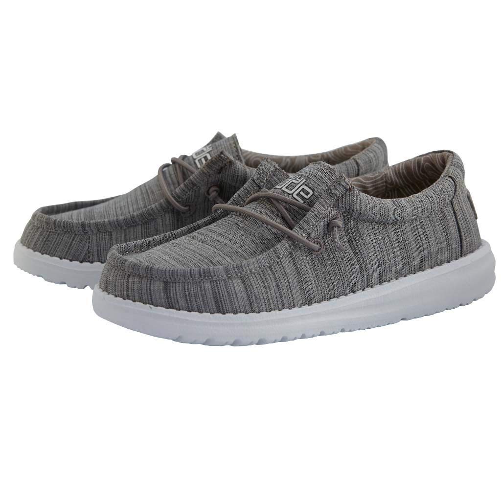 HEYDUDE Wally Toddler Washed Canvas | Boy's Loafers | Boy's Slip On Shoes | Comfortable & Light Weight